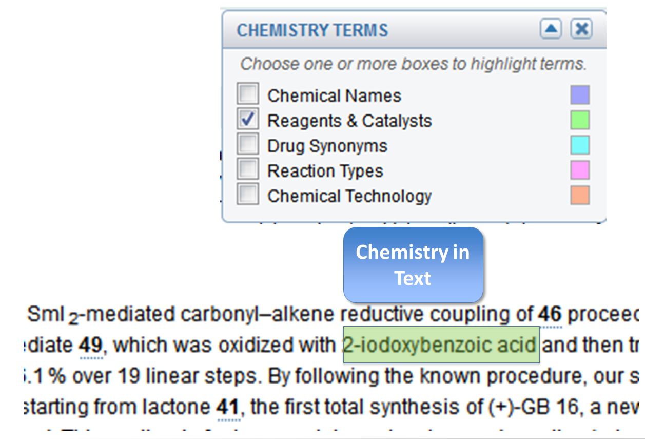 Wiley Functional Chemistry site showing specific reagents highlited